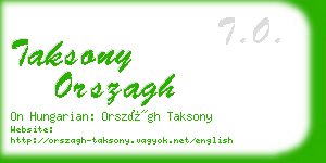 taksony orszagh business card